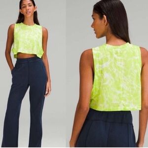 Lululemon Athletica Lime Green Tie-Dye Tank Top